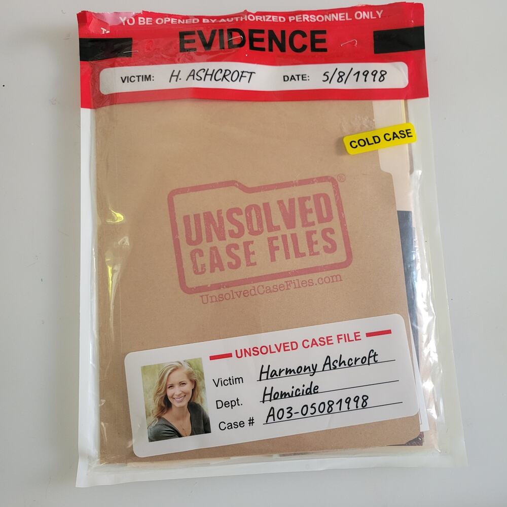 UNSOLVED CASE FILES Cold Case Murder Mystery Game Harmony Ashcroft